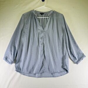Shinestar Pale Blue Lightweight Polyester Top Luxury 3/4 Sleeve Womens Large